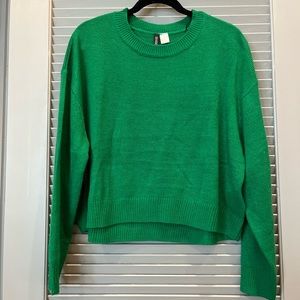Green crop sweater
